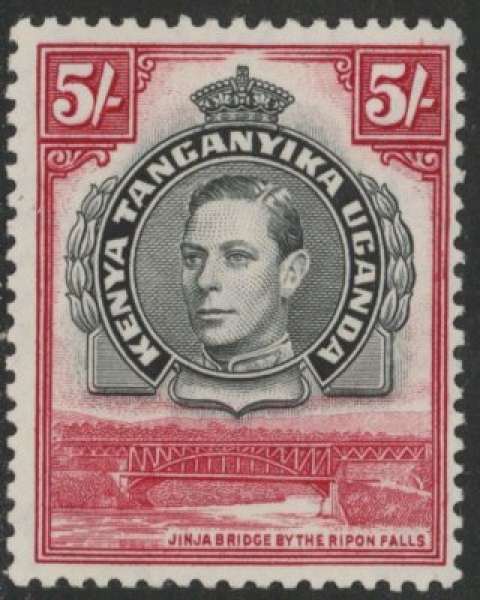 1938 KUT SG.148 5s black & carmine Perf.13¼ mounted mint 1938 KUT SG.148 5s black & carmine Perf.13¼ mounted mint