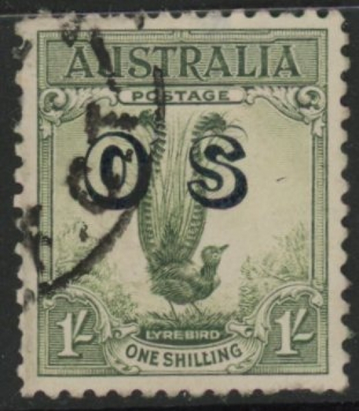 1932 Australia SG.0136 1s green overprinted 'OS' Used 1932 Australia SG.0136 1s green overprinted 'OS' Used