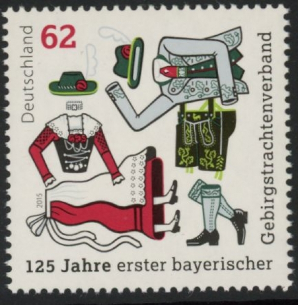2015 Gemany SG.3987 125th Anniv of First Bavarian Mountain Costume Assoc. U/M (MNH) 2015 Gemany SG.3987 125th Anniv of First Bavarian Mountain Costume Assoc. U/M (MNH)