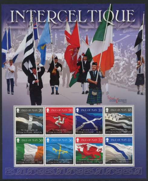 2008 IOM MS.1434 Interceltique Flags Mini Sheet U/M (MNH) 2008 IOM MS.1434 Interceltique Flags Mini Sheet U/M (MNH)
