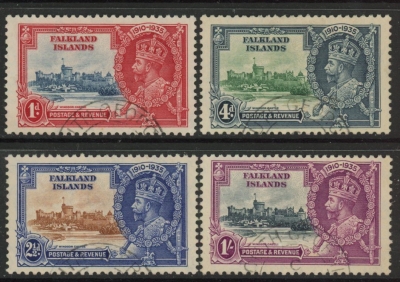 1935 Falkland Islands SG.139-42 KGV Silver Jubilee Set of 4 values Used 1935 Falkland Islands SG.139-42 KGV Silver Jubilee Set of 4 values Used