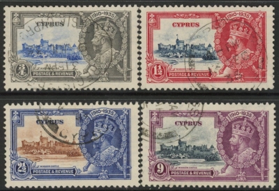 1935 Cyprus SG.144-7 KGV Silver Jubilee set 4 values Used 1935 Cyprus SG.144-7 KGV Silver Jubilee set 4 values Used