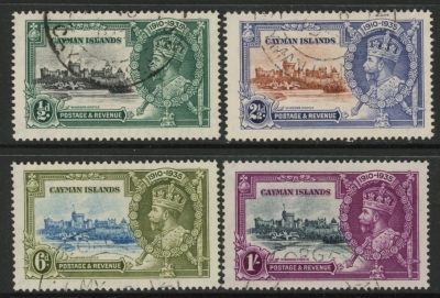 1935 Cayman Islands SG.108-11 KGV Silver Jubilee Set of 4 values Used 1935 Cayman Islands SG.108-11 KGV Silver Jubilee Set of 4 values Used
