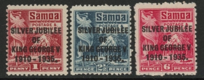1935 Samoa SG.177-9 Silver Jubilee set 3 values U/M (MNH) 1935 Samoa SG.177-9 Silver Jubilee set 3 values U/M (MNH)