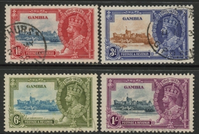 1935 Gambia SG.143-6 KGV Silver Jubilee Set of 4 values Used 1935 Gambia SG.143-6 KGV Silver Jubilee Set of 4 values Used