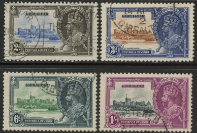 1935 Gibraltar SG.114-7 KGV Silver Jubilee Set of 4 values Used 1935 Gibraltar SG.114-7 KGV Silver Jubilee Set of 4 values Used