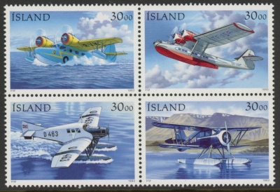 1993 Iceland SG.811-4 Postal Flight Set of 4 values U/M (MNH) 1993 Iceland SG.811-4 Postal Flight Set of 4 values U/M (MNH)