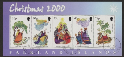 2000 Falkland Islands. MS.890 Christmas. mini sheet used (CTO) 2000 Falkland Islands. MS.890 Christmas. mini sheet used (CTO)