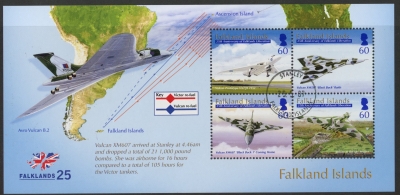 2007 Falkland Islands Liberation Vulcan Aircraft MS.1076. used (CTO) 2007 Falkland Islands Liberation Vulcan Aircraft MS.1076. used (CTO)