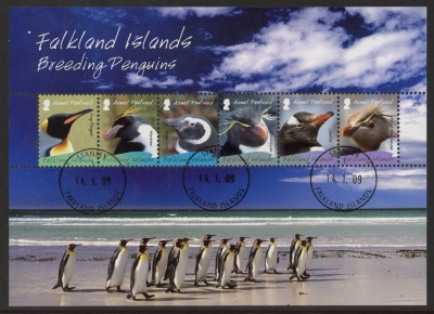 2008 Falkland Islands - MS.1126 Breeding Penguins. mini sheet.used (CTO) 2008 Falkland Islands - MS.1126 Breeding Penguins. mini sheet.used (CTO)