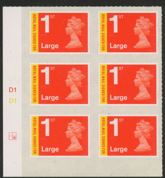 U3050 1st Large 'Signed For' Cyld D1 x 3 MA13 grid R2 C2 DLR U/M (MNH) U3050 1st Large 'Signed For' Cyld D1 x 3 MA13 grid R2 C2 DLR U/M (MNH)