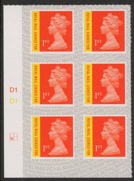 U3049 1st orange & yellow RM signed for. M17L Cylinder D1x3 grid R2 C1 SBP s/L DLR U/M (MNH) U3049 1st orange & yellow RM signed for. M17L Cylinder D1x3 grid R2 C1 SBP s/L DLR U/M (MNH)