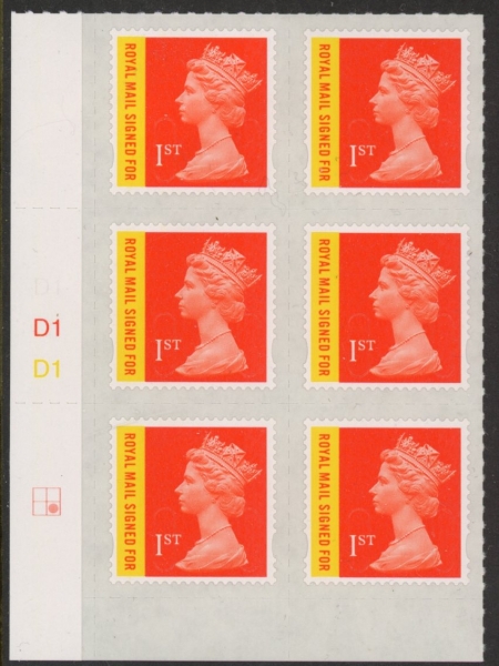 U3049 1st orange & yellow RM signed for. M15L Cylinder D1x3 grid R2 C2 DLR U/M (MNH) U3049 1st orange & yellow RM signed for. M15L Cylinder D1x3 grid R2 C2 DLR U/M (MNH)
