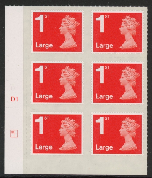 U3002 1st Large. vermilion MA13 cyld. D1 grid position R1 C1 DLR U/M (MNH) U3002 1st Large. vermilion MA13 cyld. D1 grid position R1 C1 DLR U/M (MNH)
