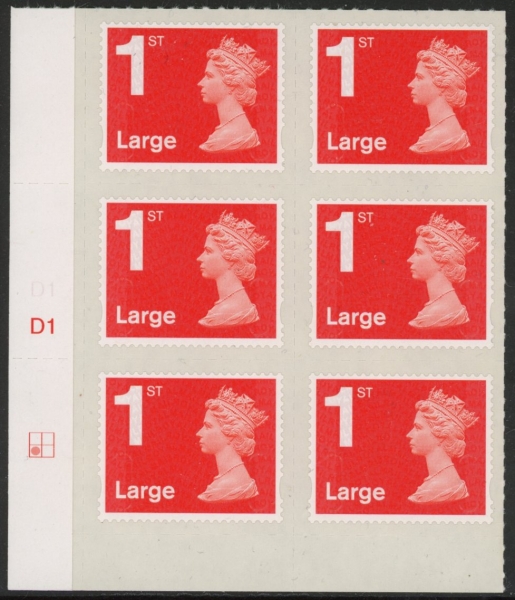 U3002 1st Large. vermilion MA13 cyld. D1 grid position R2 C1 DLR U/M (MNH) U3002 1st Large. vermilion MA13 cyld. D1 grid position R2 C1 DLR U/M (MNH)