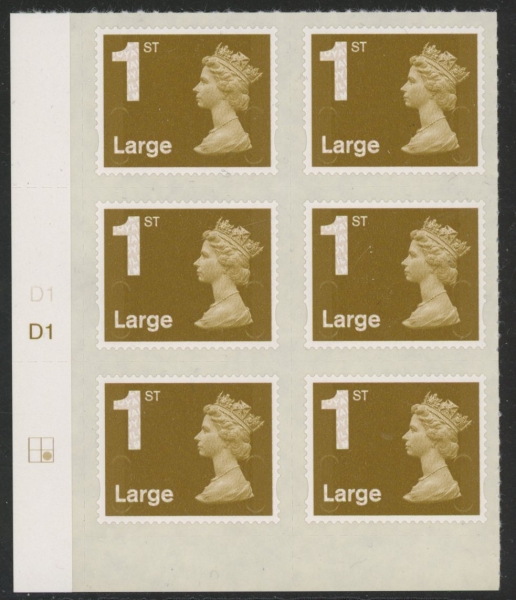 U3001 1st Large. gold MA11 cyld. D1 grid position R2 C2 DLR U/M (MNH) U3001 1st Large. gold MA11 cyld. D1 grid position R2 C2 DLR U/M (MNH)