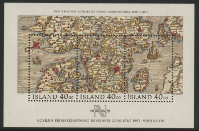 1990 Iceland MS.760 Nordic 91 Mini Sheet U/M (MNH) 1990 Iceland MS.760 Nordic 91 Mini Sheet U/M (MNH)