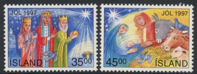 1997 Iceland SG.890-1 Christmas Set of 2 values U/M (MNH) 1997 Iceland SG.890-1 Christmas Set of 2 values U/M (MNH)
