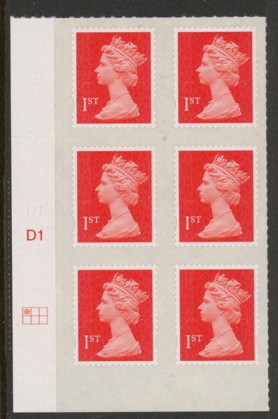 U2997 1st vermilion 2B MA13 Cyld. D1 grid position R1 C1 DLR U/M (MNH) U2997 1st vermilion 2B MA13 Cyld. D1 grid position R1 C1 DLR U/M (MNH)