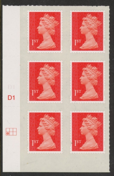 U2997 1st vermilion 2B M14L Cyld. D1 grid position R2 C1 DLR U/M (MNH) U2997 1st vermilion 2B M14L Cyld. D1 grid position R2 C1 DLR U/M (MNH)