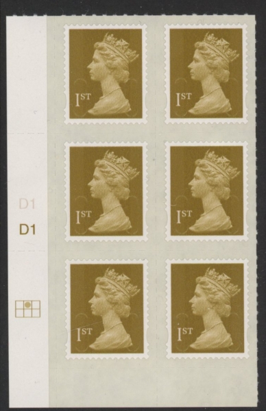 U2996 1st Gold 2B M11L Cyld. D1 grid position R1 C2 DLR U/M (MNH) U2996 1st Gold 2B M11L Cyld. D1 grid position R1 C2 DLR U/M (MNH)