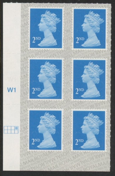 U2995 2nd blue CB M19L Cyld. W1. SB s/L. grid position R1 C4 Walsall U/M (MNH) U2995 2nd blue CB M19L Cyld. W1. SB s/L. grid position R1 C4 Walsall U/M (MNH)