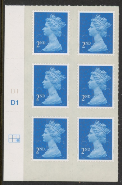 U2995 2nd blue CB M14L Cyld. D1 grid position R2 C3 DLR U/M (MNH) U2995 2nd blue CB M14L Cyld. D1 grid position R2 C3 DLR U/M (MNH)
