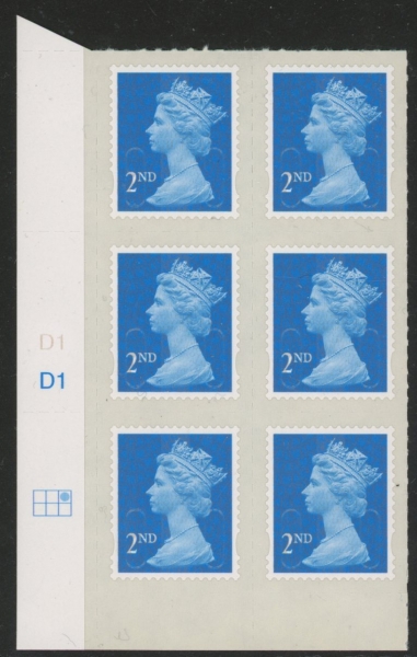 U2995 2nd blue CB M14L Cyld. D1 grid position R1 C3 DLR U/M (MNH) U2995 2nd blue CB M14L Cyld. D1 grid position R1 C3 DLR U/M (MNH)