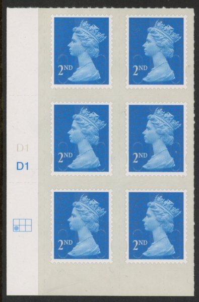 U2995 2nd blue CB M14L Cyld. D1 grid position R2 C1 DLR U/M (MNH) U2995 2nd blue CB M14L Cyld. D1 grid position R2 C1 DLR U/M (MNH)