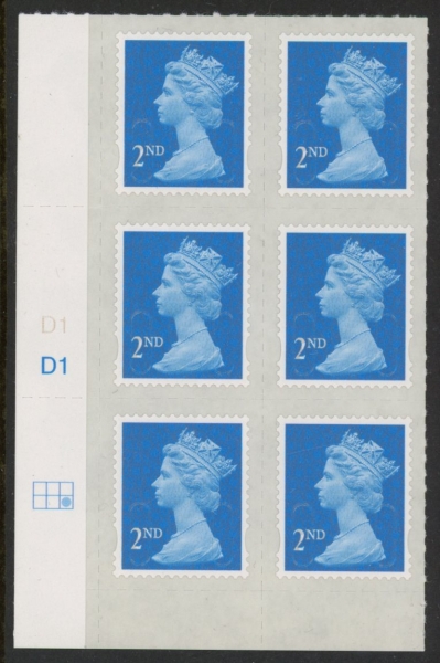 U2995 2nd blue CB M15L Cyld. D1 grid position R2 C3 DLR U/M (MNH) U2995 2nd blue CB M15L Cyld. D1 grid position R2 C3 DLR U/M (MNH)