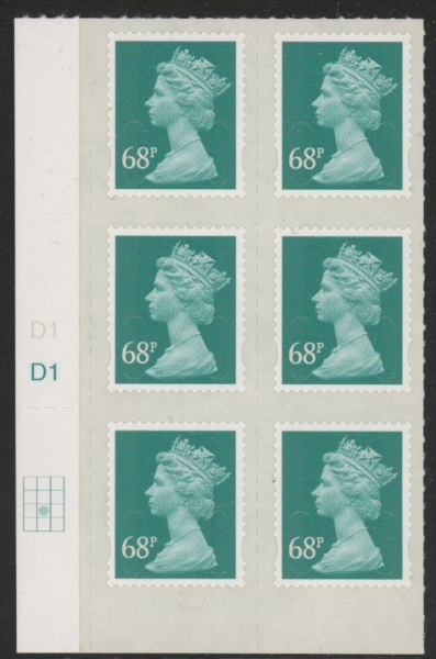 U2926 68p deep turquoise green M11L cyld. D1 grid position R3 C2 DLR U/M (MNH) U2926 68p deep turquoise green M11L cyld. D1 grid position R3 C2 DLR U/M (MNH)