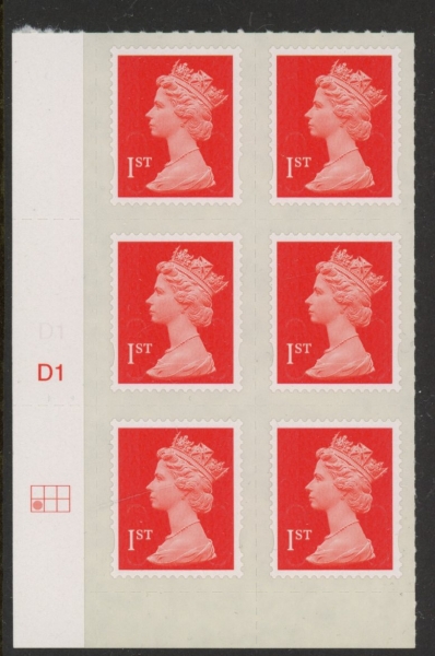 U2997 1st vermilion 2B M12L Cyld. D1 grid position R2 C1 DLR U/M (MNH) U2997 1st vermilion 2B M12L Cyld. D1 grid position R2 C1 DLR U/M (MNH)