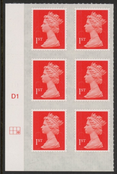 U2997 1st vermilion 2B M16L Cyld. D1 grid position R2 C3 DLR U/M (MNH) U2997 1st vermilion 2B M16L Cyld. D1 grid position R2 C3 DLR U/M (MNH)