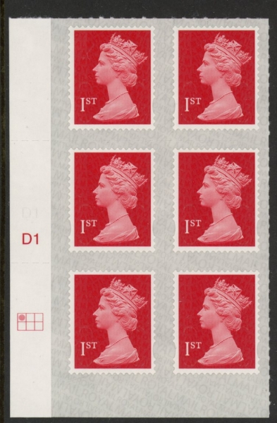 U2998 1st brt scarlet 2B M17L SBP s/L Cyld. D1 grid position R1 C1 DLR U/M (MNH) U2998 1st brt scarlet 2B M17L SBP s/L Cyld. D1 grid position R1 C1 DLR U/M (MNH)