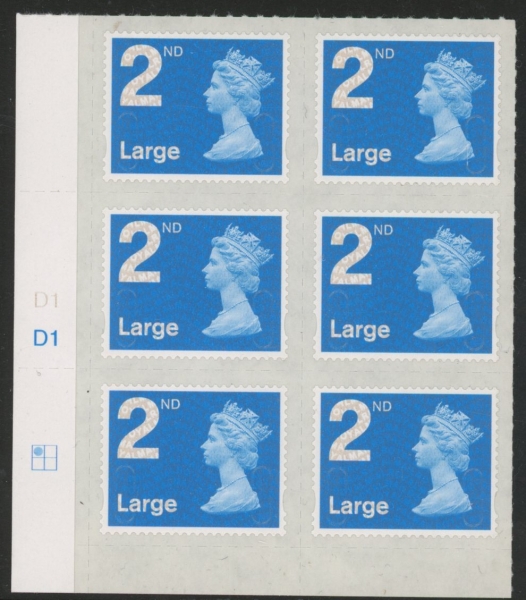 U3000 2nd Large. blue 2B M16L cyld. D1 grid position R1 C1 DLR U/M (MNH) U3000 2nd Large. blue 2B M16L cyld. D1 grid position R1 C1 DLR U/M (MNH)