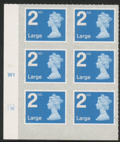U3000 2nd Large. blue 2B M18L cyld. W1 grid position R2 C2 SBP s/L Walsall U/M (MNH) U3000 2nd Large. blue 2B M18L cyld. W1 grid position R2 C2 SBP s/L Walsall U/M (MNH)