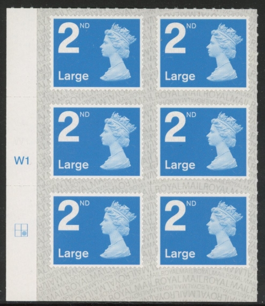 U3000 2nd Large. blue 2B M19L cyld. W1 grid position R2 C2 SBP s/L Walsall U/M (MNH) U3000 2nd Large. blue 2B M19L cyld. W1 grid position R2 C2 SBP s/L Walsall U/M (MNH)