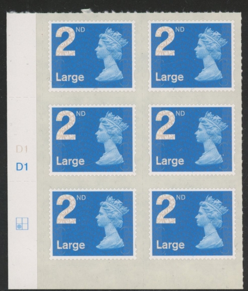 U3000 2nd Large. blue 2B M14L cyld. D1 grid position R2 C1 DLR U/M (MNH) U3000 2nd Large. blue 2B M14L cyld. D1 grid position R2 C1 DLR U/M (MNH)