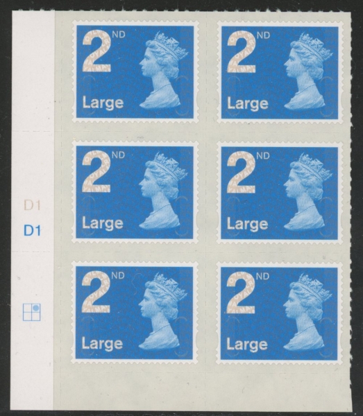 U3000 2nd Large. blue 2B M14L cyld. D1 grid position R1 C2 DLR U/M (MNH) U3000 2nd Large. blue 2B M14L cyld. D1 grid position R1 C2 DLR U/M (MNH)