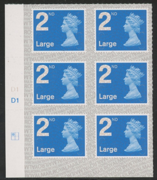 U3000 2nd Large. blue 2B M17L cyld. D1 grid position R1 C1 SBP s/L DLR U/M (MNH) U3000 2nd Large. blue 2B M17L cyld. D1 grid position R1 C1 SBP s/L DLR U/M (MNH)