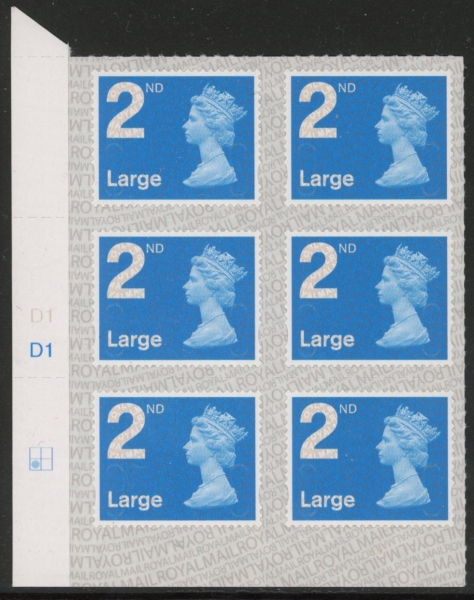 U3000 2nd Large. blue 2B M17L cyld. D1 grid position R2 C1 SBP s/L DLR U/M (MNH) U3000 2nd Large. blue 2B M17L cyld. D1 grid position R2 C1 SBP s/L DLR U/M (MNH)