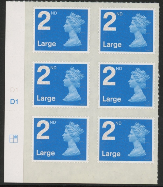 U2977 2nd Large. blue 2B MAIL cyld. D1 grid position R1 C2 DLR U/M (MNH) U2977 2nd Large. blue 2B MAIL cyld. D1 grid position R1 C2 DLR U/M (MNH)