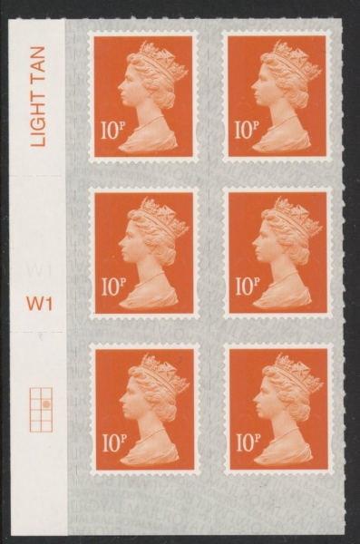 U2923 10p dull orange M18L Cyld W1 grid position R2 C1 SBP L/s Walsall U/M (MNH) U2923 10p dull orange M18L Cyld W1 grid position R2 C1 SBP L/s Walsall U/M (MNH)