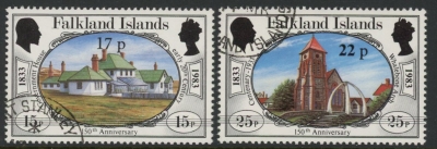 1984 Falkland Islands. SG.467-8 Nos.443 & 445 surcharged. set 2 values. used (CTO) 1984 Falkland Islands. SG.467-8 Nos.443 & 445 surcharged. set 2 values. used (CTO)