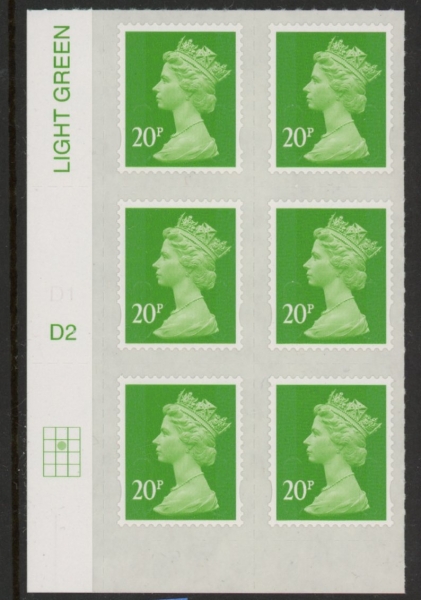 U2924 20p Green M15L Cyld. D2 grid position R2 C2 DLR U/M (MNH) U2924 20p Green M15L Cyld. D2 grid position R2 C2 DLR U/M (MNH)