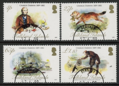 2009 Falkland Islands - SG.1127-30 Birth Bicentenary Charles Darwin set 4 values. used (CTO) 2009 Falkland Islands - SG.1127-30 Birth Bicentenary Charles Darwin set 4 values. used (CTO)