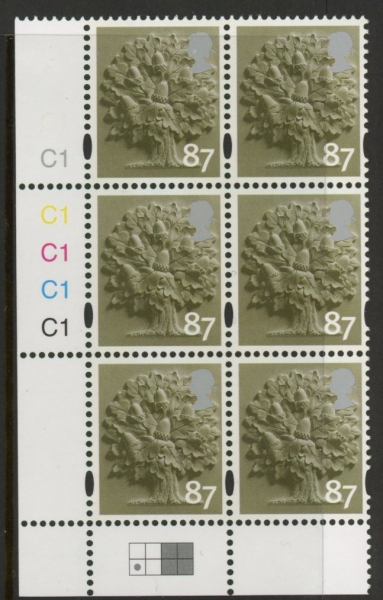EN32 87p Oak Tree 2B cyld. C1x5 Phos C1 Grid R2 C1 Cartor. U/M (MNH) EN32 87p Oak Tree 2B cyld. C1x5 Phos C1 Grid R2 C1 Cartor. U/M (MNH)