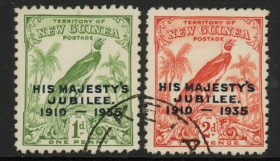 1935 New Guinea SG.206-7 Silver Jubilee set 2 values Used 1935 New Guinea SG.206-7 Silver Jubilee set 2 values Used