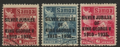 1935 Samoa SG.177-9 Silver Jubilee set 3 values Used 1935 Samoa SG.177-9 Silver Jubilee set 3 values Used