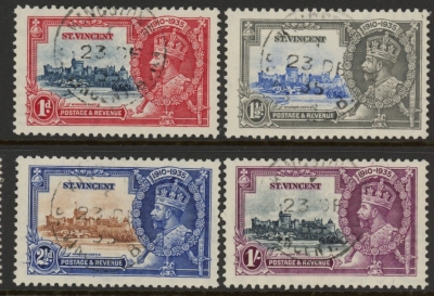 1935 St.Vincent SG.142-5 KGV Silver Jubilee Set of 4 values Used 1935 St.Vincent SG.142-5 KGV Silver Jubilee Set of 4 values Used